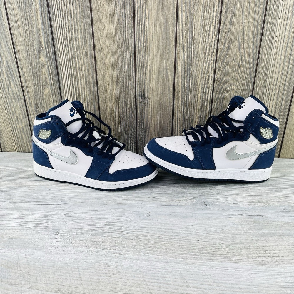 Nike Air Jordan 1 Retro High OG CO.JP Midnight Navy White Silver 6Y Basketball
